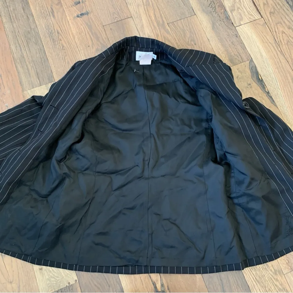 Jacqueline Ferrar Blazer Size 8 Pinstripe Black White Classic Fit - Image 8