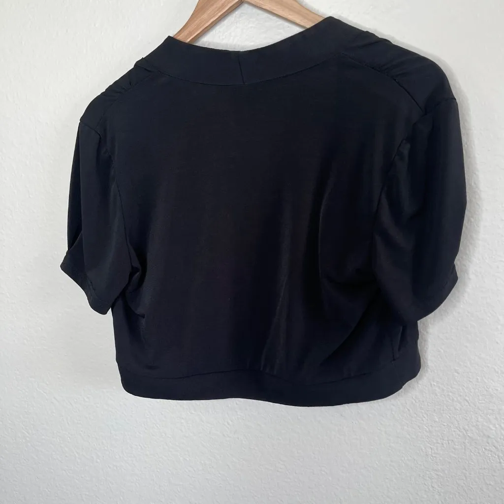 R&K Originals 90s Black Bolero Cardigan S Short Sleeve Open Front - Image 5