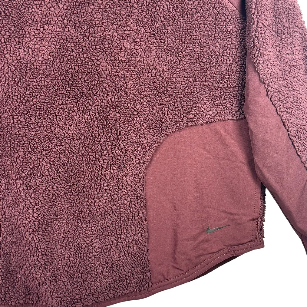 Nike Fleece Pullover Cozy Sherpa Sweatshirt Hooded Burgundy Maroon Sz M Gorpcore - Image 8