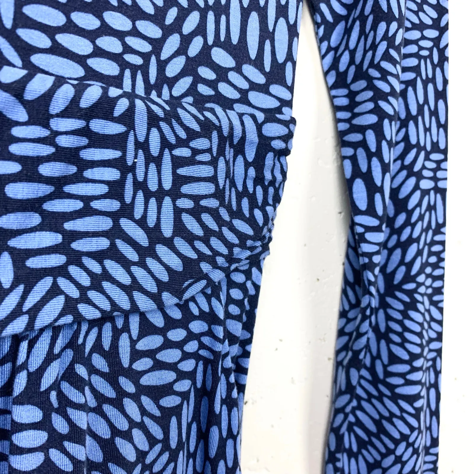 Boden Womens Abigail Jersey Dress Blue Print Long Sleeve Pockets Size 2 Petite - Image 8