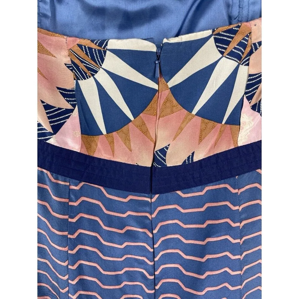 Plenty Tracy Reese Multicolor Boho Strapless 100% Silk Ruffle Hem Dress Size 4 - Image 7