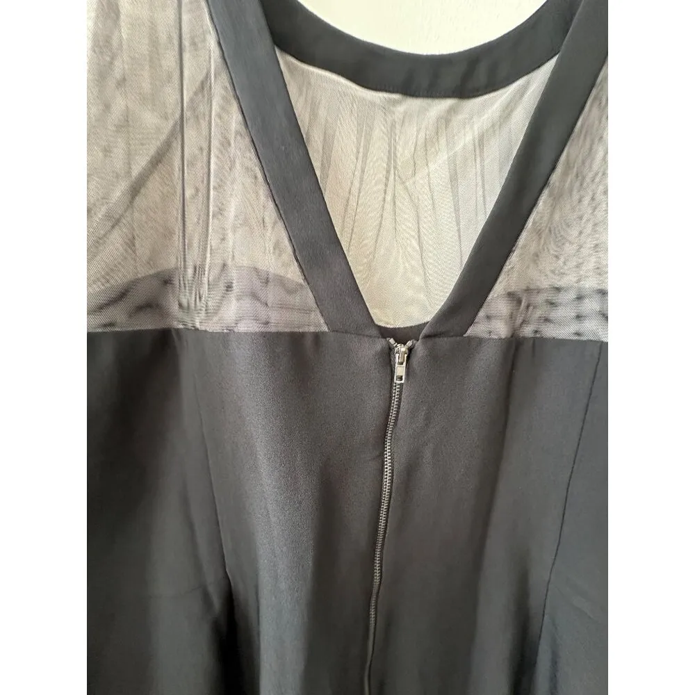 Maggy London Illusion yoke crepe cocktail dress Size 14 With Sheer Sleeves 24W - Image 9