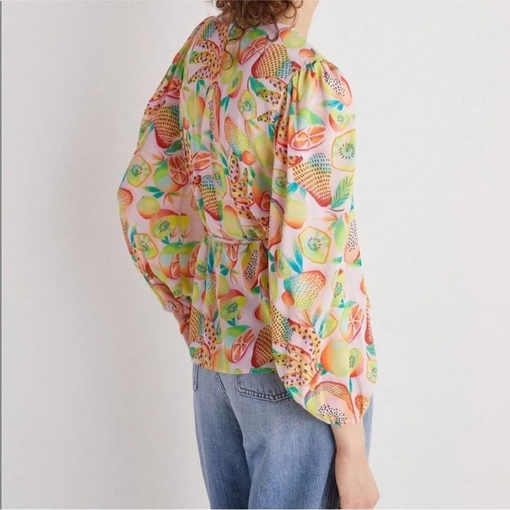 Farm Rio for Anthropologie Rainforest Wrap Blouse NEW - Image 6