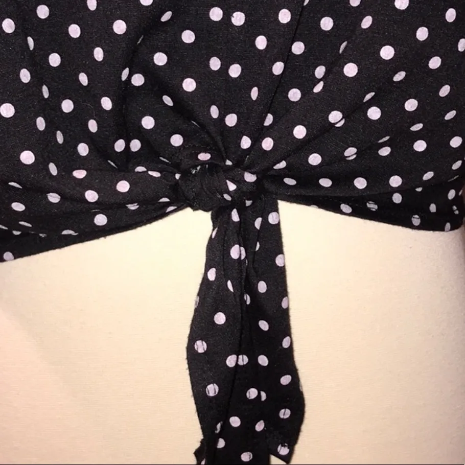 Charlotte Russe Polka Dot Tie Front Shirt - Image 5