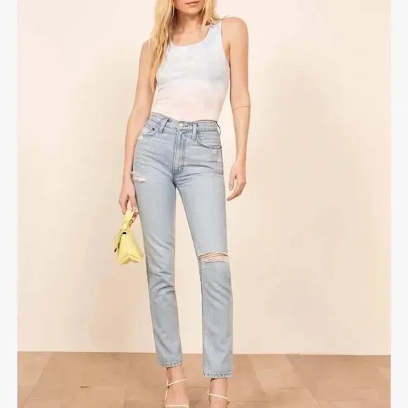 Reformation Tahoe Destroyed Stevie Ultra High Rise Jean Size 25 - Image 2
