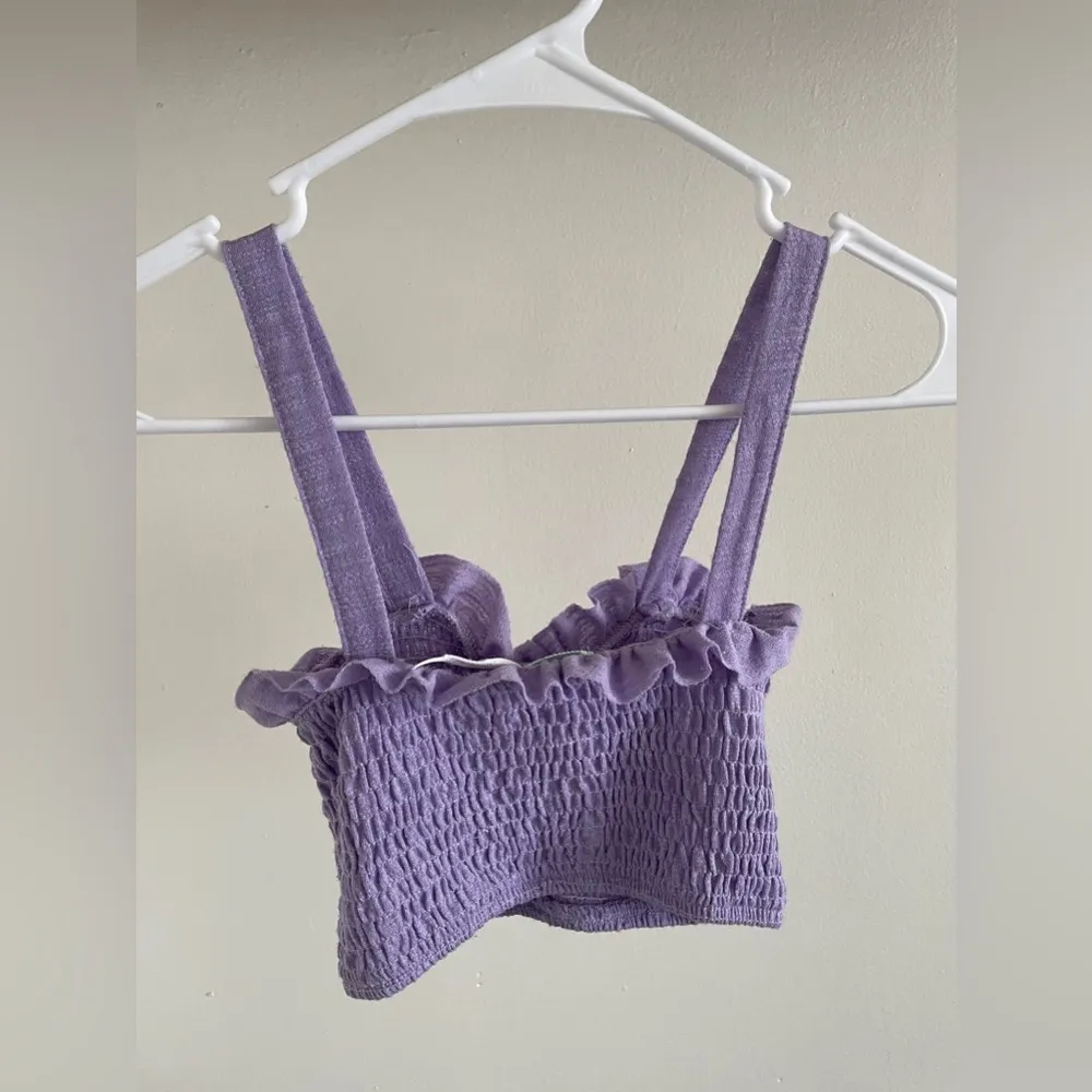 Urban Outfitters Kimchi Blue Purple Scrunch Crop Tank Top (XSmall) - Image 2