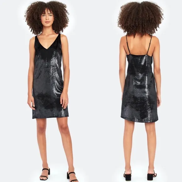 J Brand Brielle V-Neck Slip Velvet Mini Dress NEW - Image 2