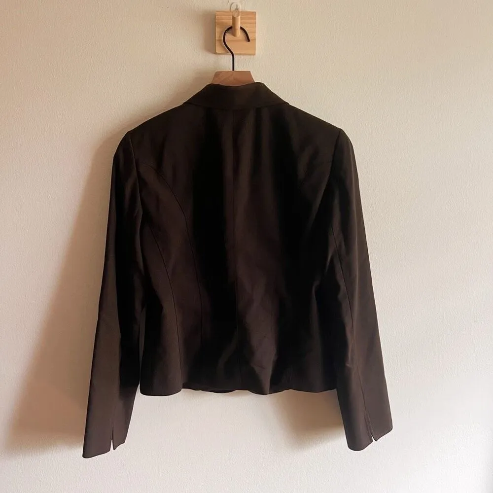 Lafayette 148 Wool Button Down Blazer Size 6 Brown - Image 6