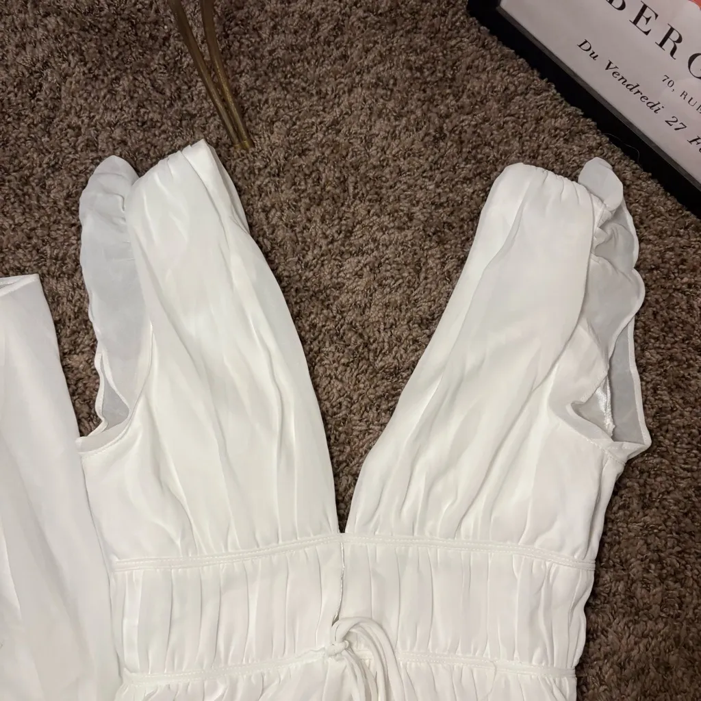 Lulus White Sleeveless Wide Leg Jumpsuit Size S - Image 5