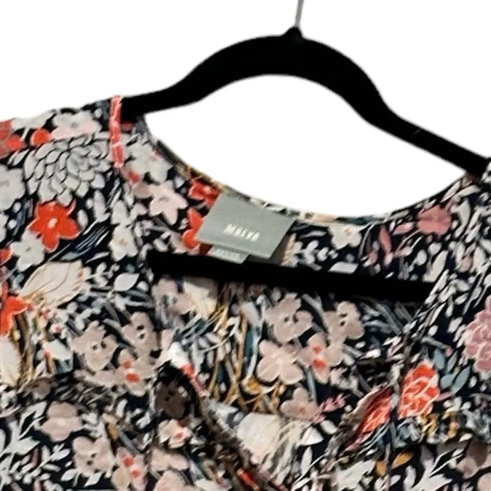 ANTHRO MAEVE PUFF SLEEVE BEGONIA PEPLUM FLORAL TASSEL TIES blouse TOP M - Image 5