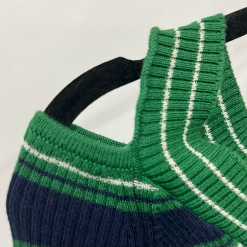 United Colors Of Benetton Off-Shoulder Green & Navy short sleeve Sweater size M - Image 11