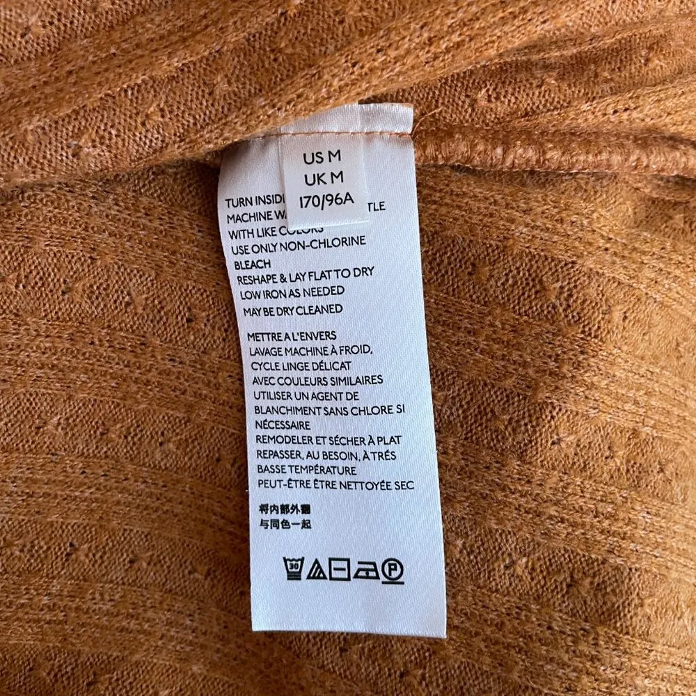 Maeve Anthropologie Women M Orange Gold Rafela Ribbed Hacci Surplice Sweater - Image 10