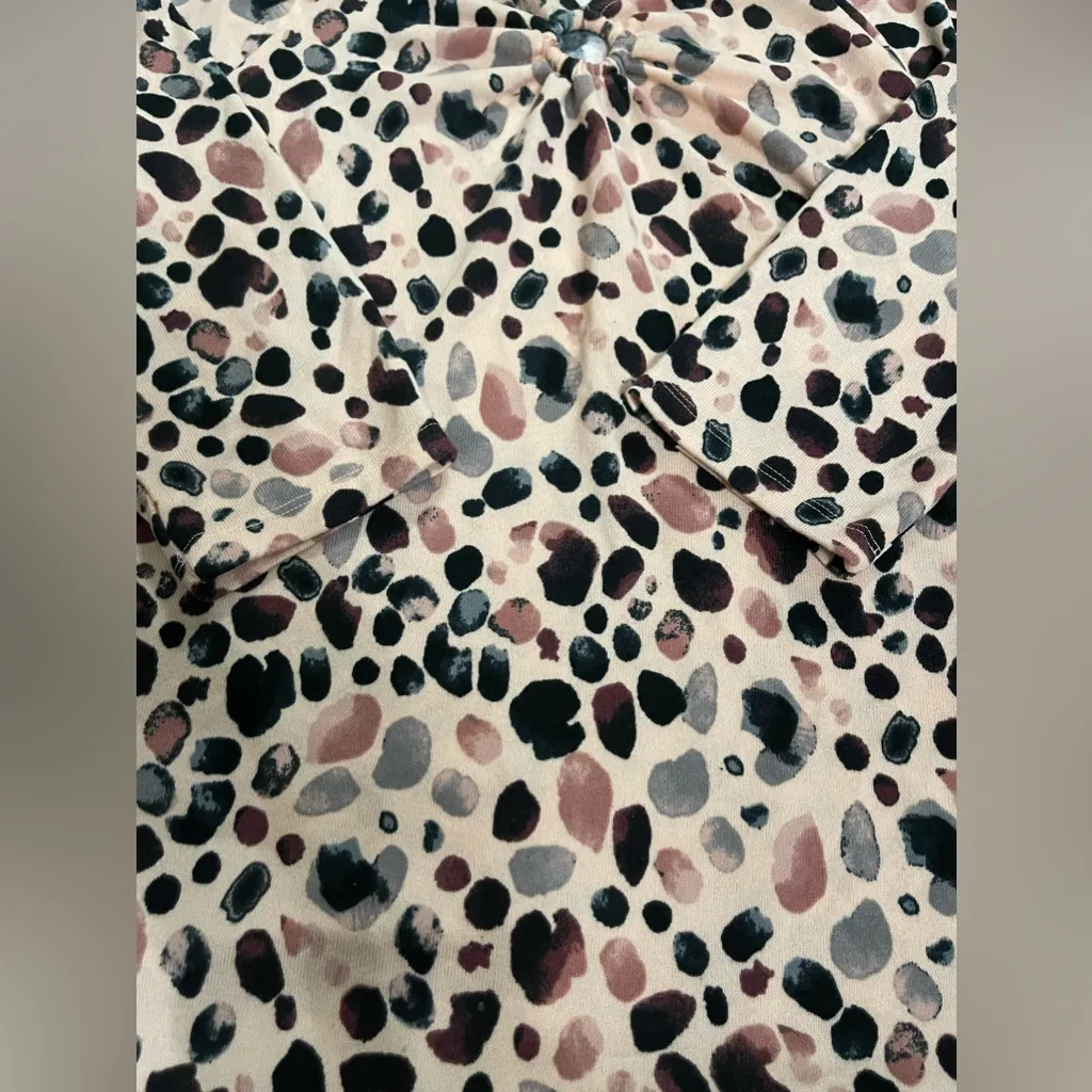 Denim & Co. Blush Pebble Printed Heavenly Jersey 3/4 Sleeve O - Image 4