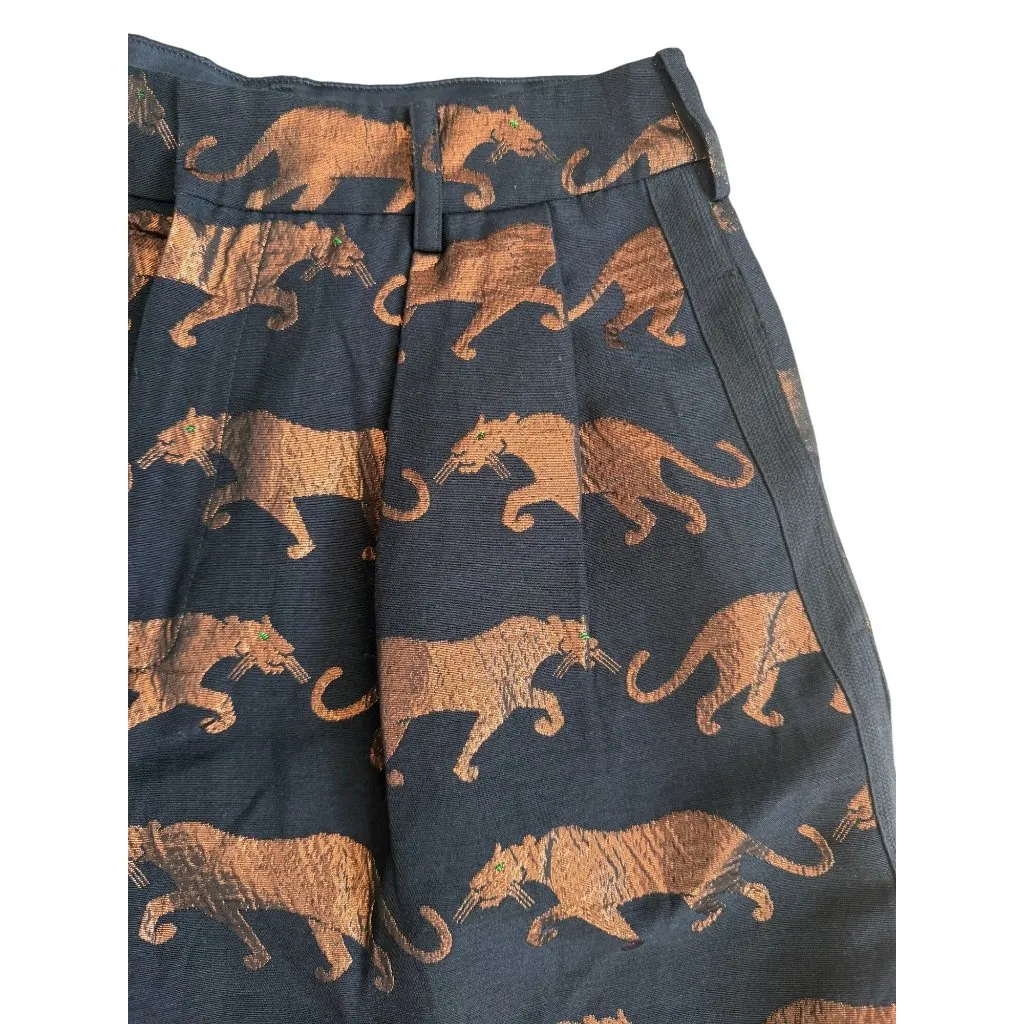 MARC BY MARC JACOBS Jaguar Print High Waist Wool Blend Shorts Size 6 - Image 12