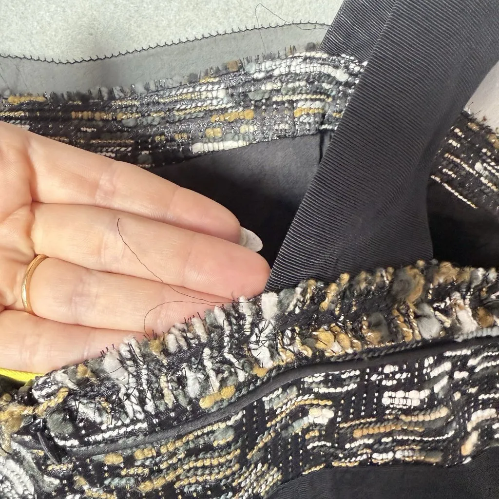 Aysha Women’s Tweed Sleeveless Dressy Mini Dress Metallic Weave Black Multi Size undefined - Image 14