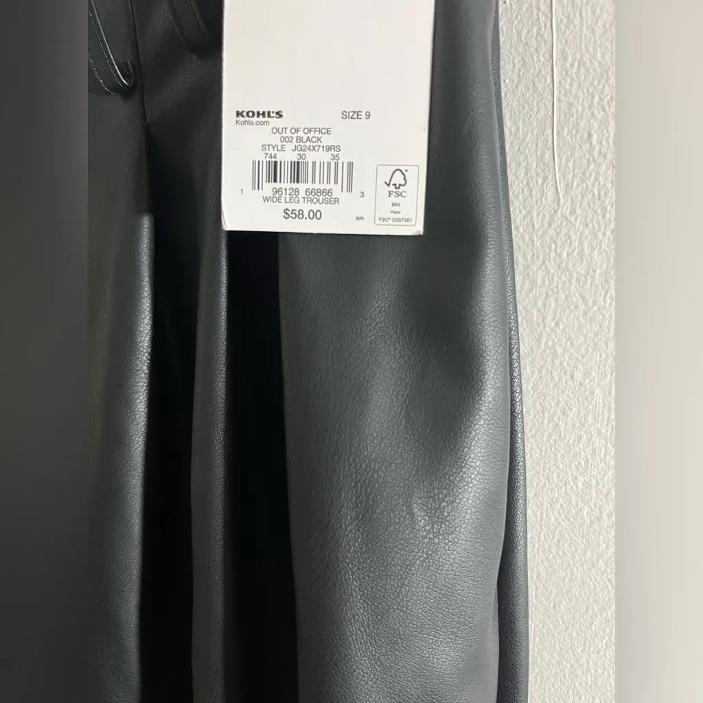 SO Black Wide-Leg Faux Leather Pants - Image 5