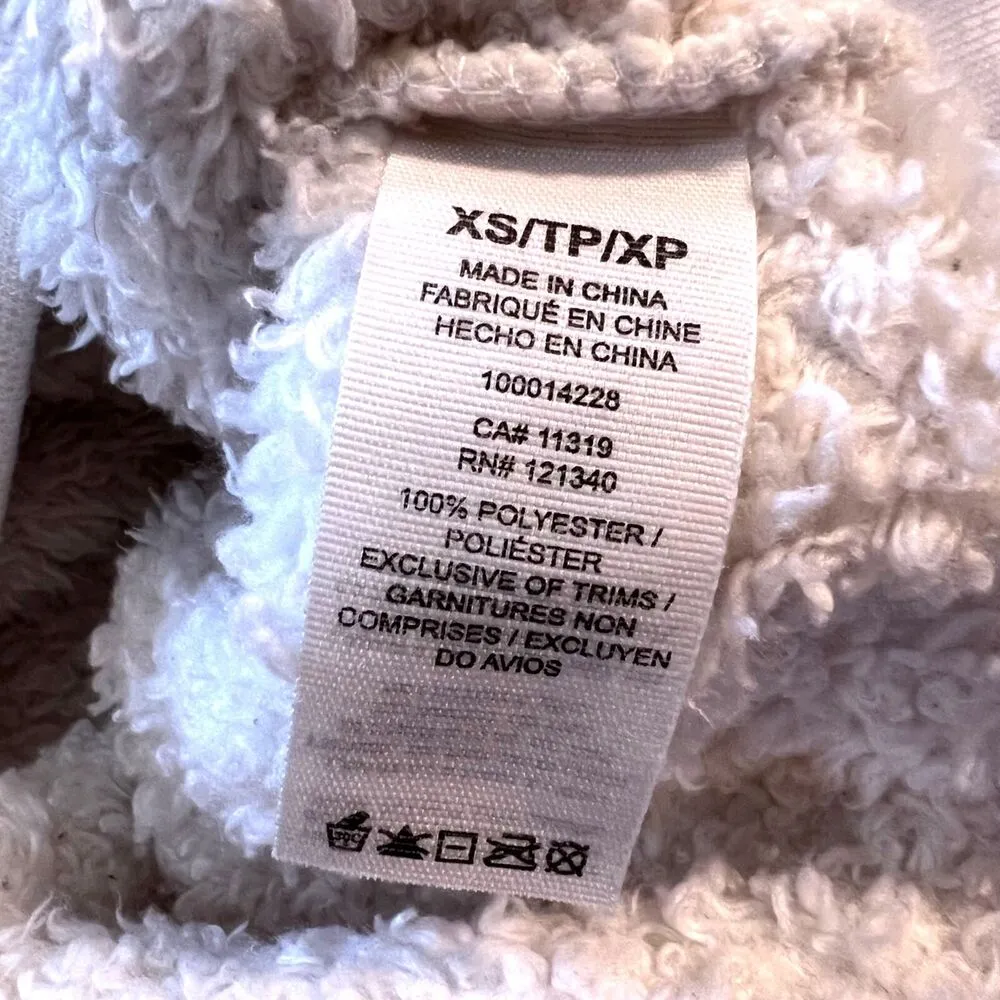 Womens Sherpa Hoodie Fleece Hooded Sweatshirt Fuzzy White Pullover XS - Image 10