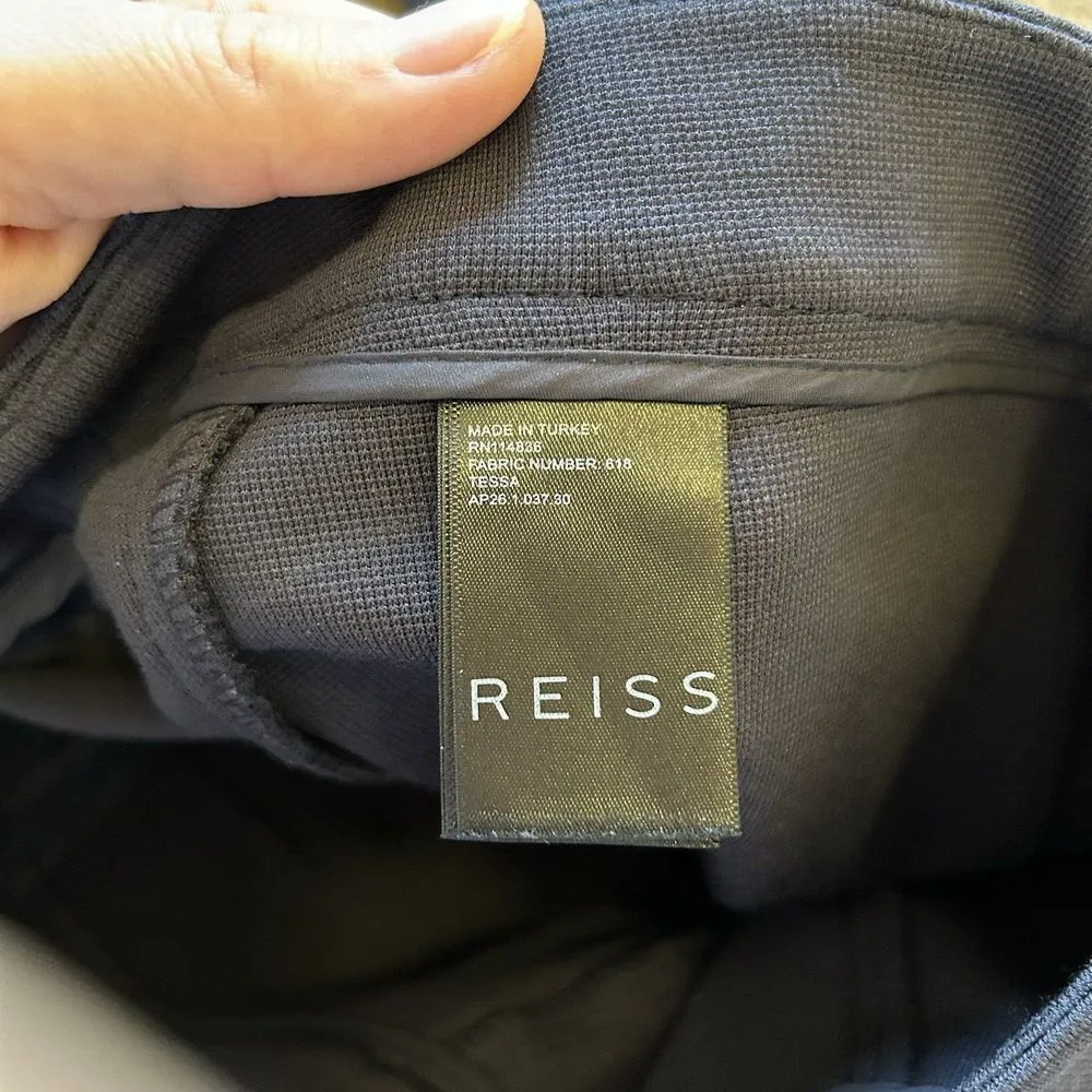 Reiss Tessa Navy Jodhpur Style Panel Ankle Zip‎ Thick Leggings Trousers 6 - Image 6