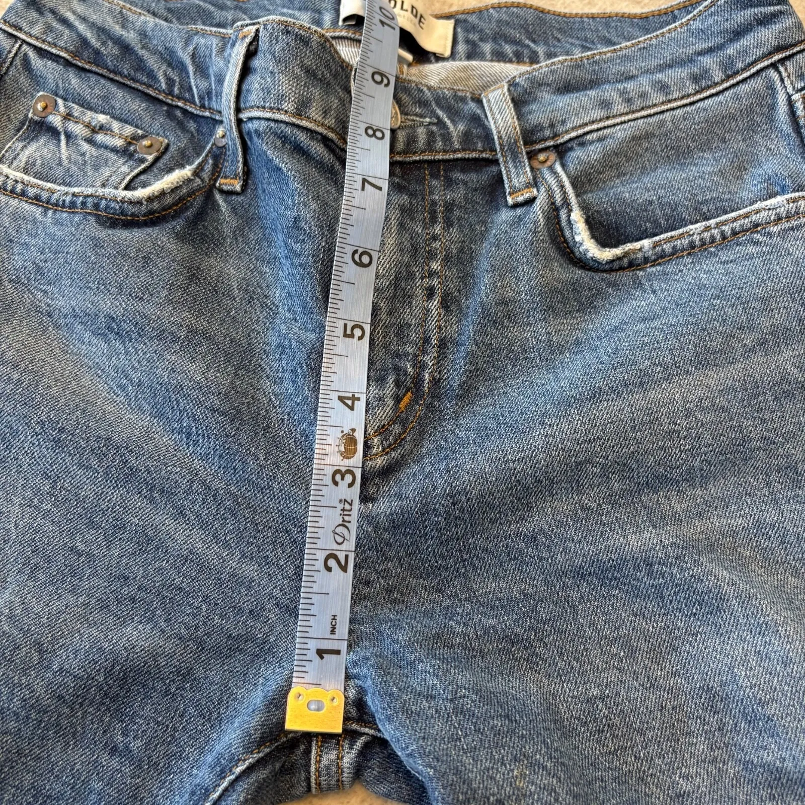 AGOLDE Toni Mid Rise Stretch Straight Ankle Jeans Blue Womens Size 24‎ - Image 4