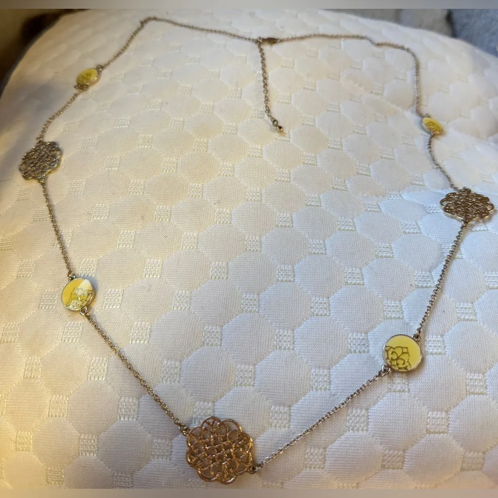 Celtic Love Knot Gold and Yellow Beaded Necklace - Image 2