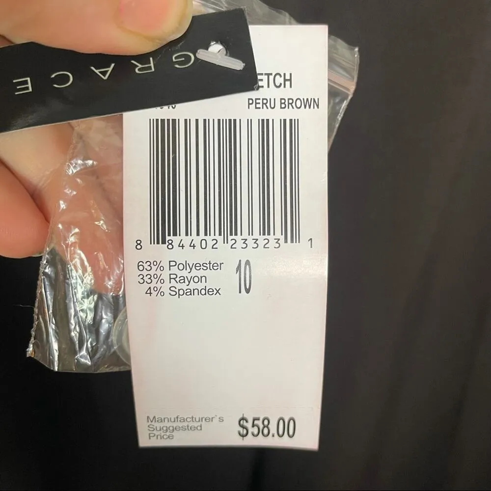 BNWT! GRACE ELEMENTS Dark Brown Wide Leg Trousers - Image 2