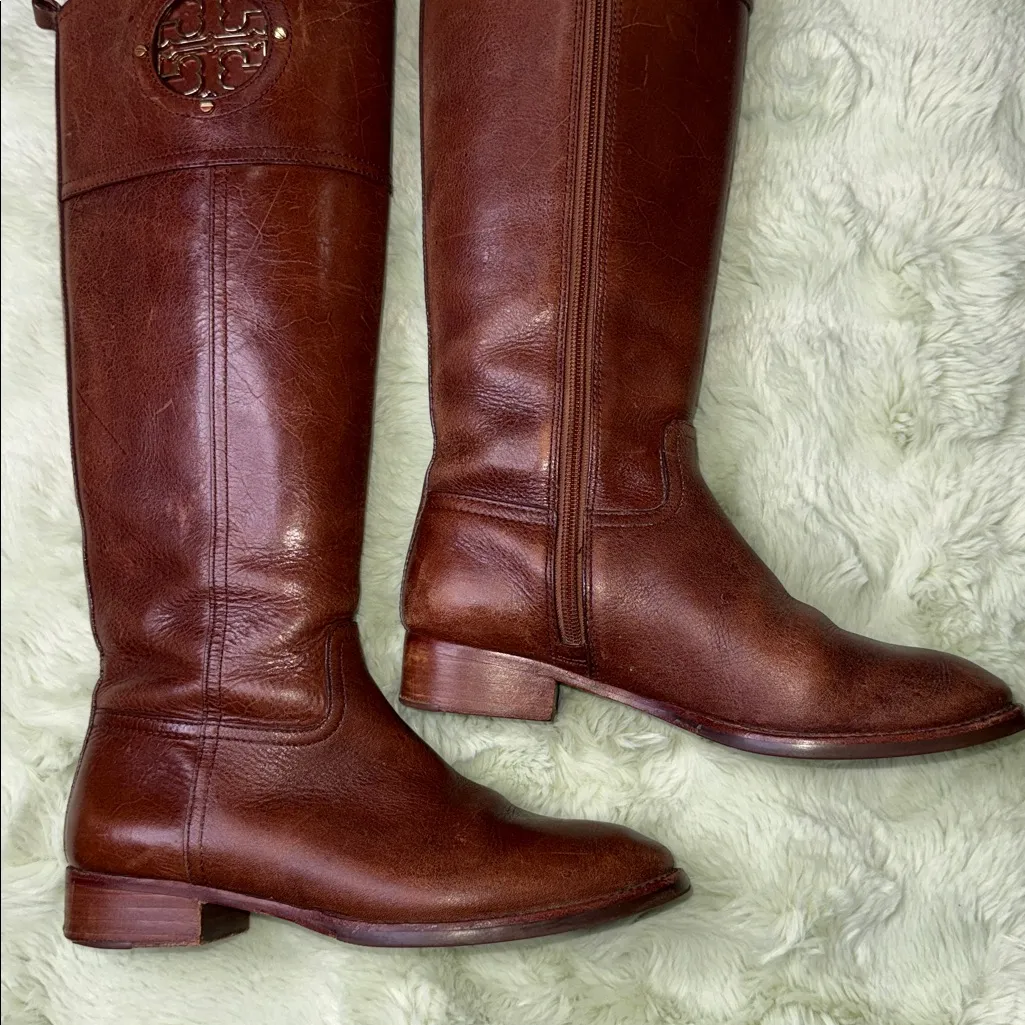 Tory Burch Brown Leather Riding Boots - Image 6