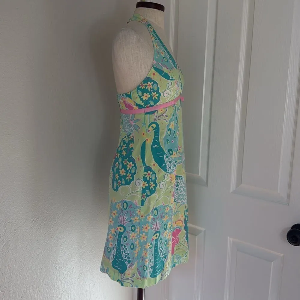 Lilly Pulitzer y2k peacock halter dress - Image 7