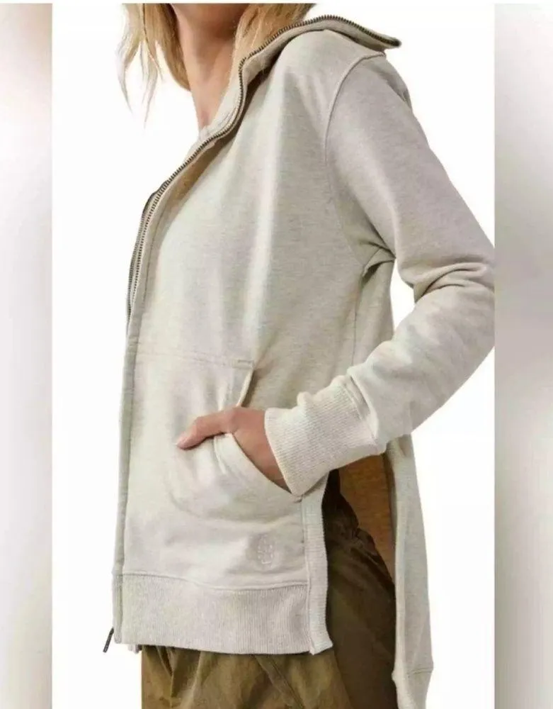 Free People Baseline Shawl Collar Zip Up Sweatshirt Oatmilk M - Image 5