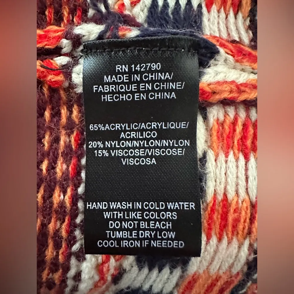 Maxsport Women's Long Cardigan Sweater Tribal or Aztec Pattern (681) Red Size M - Image 9