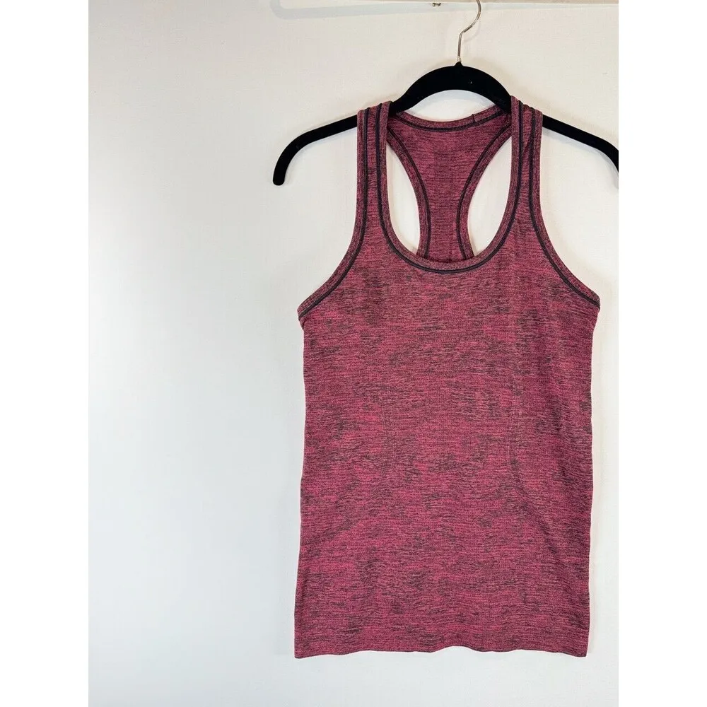 Lululemon Womens Top Pink Swiftly Tech Racerback Heather Tank Gym Running Size 6 - Image 4