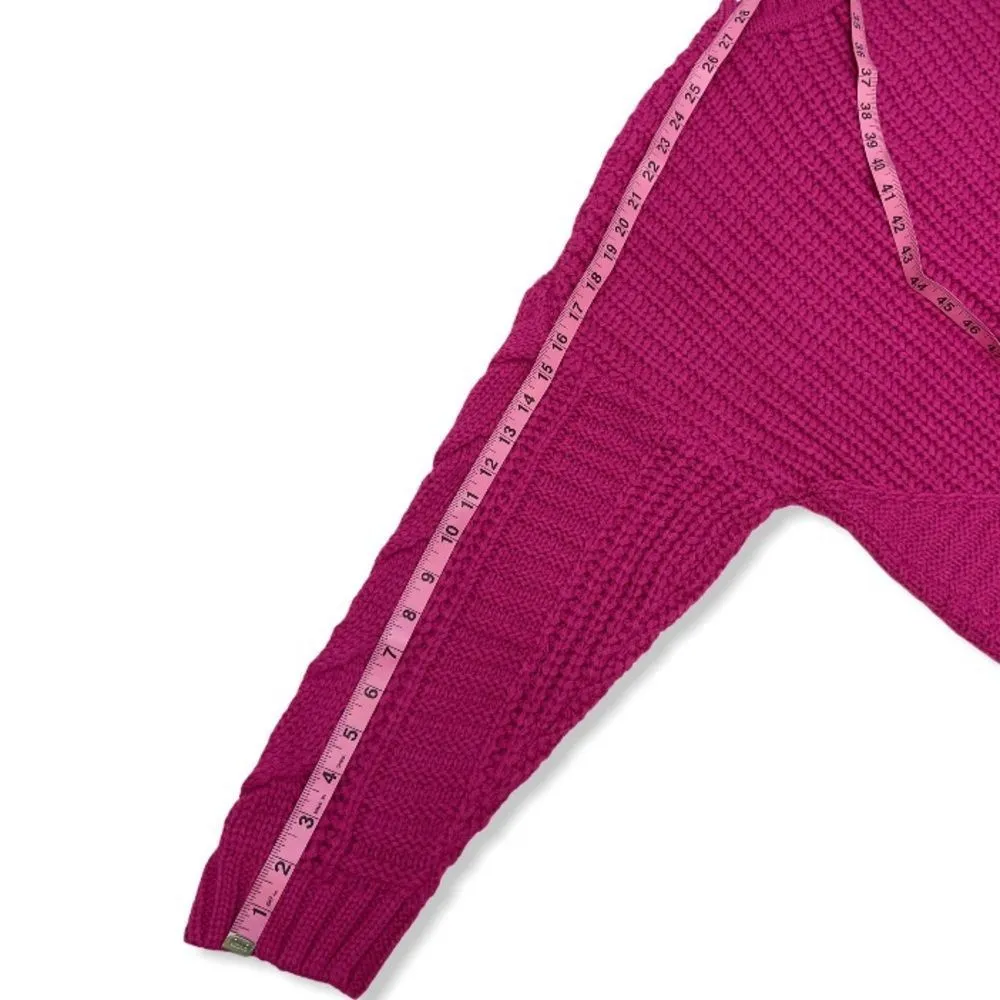 Hot Pink Cable Knit Pullover Sweater by ONE A Pink Size XL - Image 9
