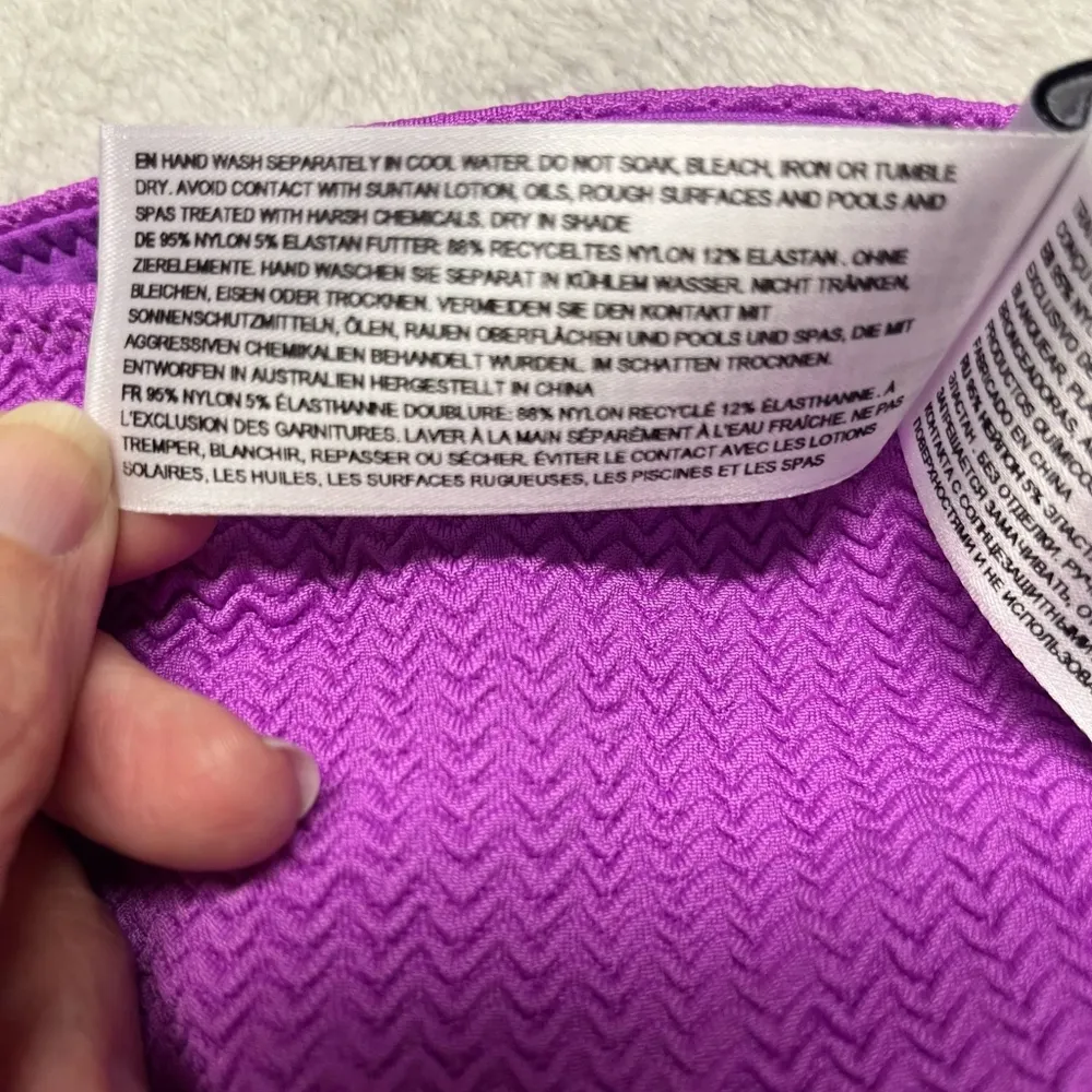Seafolly Australia Size 10 Purple Textured Bikini Bottom - Image 10