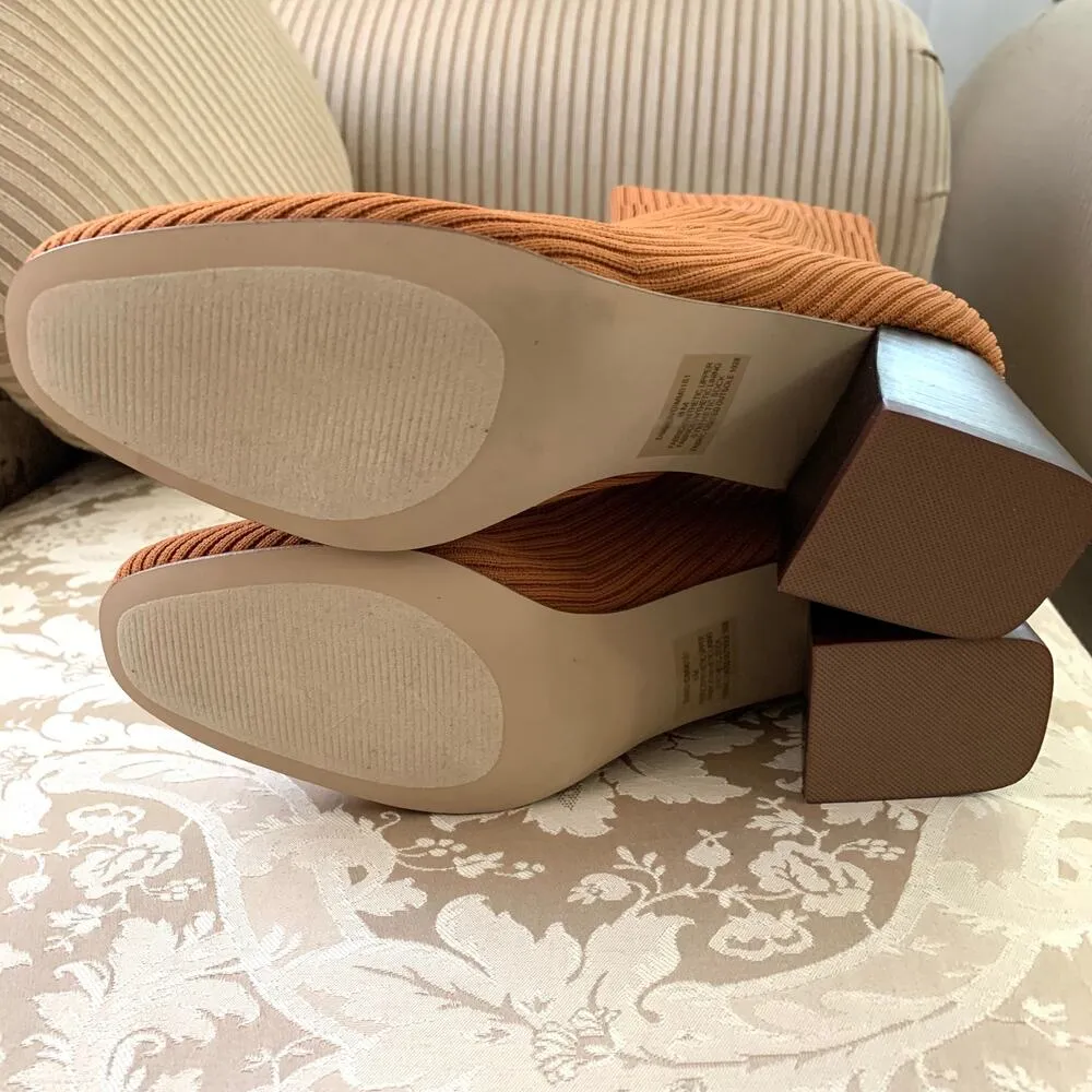 NEW Steve Madden Dimmer Knit Sock Boots in Tan - Image 7