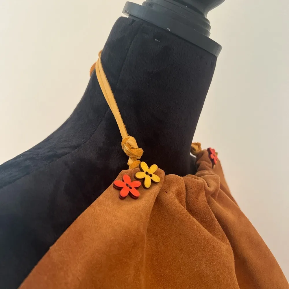 Handmade Camel Tan Suede Halter Top Size XS - Image 8