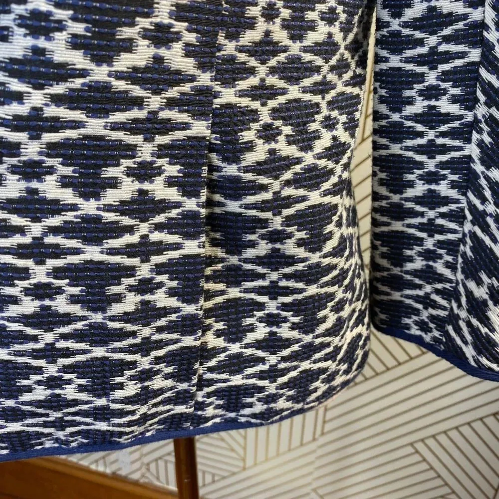 C. Wonder Ikat Brocade‎ Jacket w/ Bracelet Sleeves Blue Size 2 - Image 6