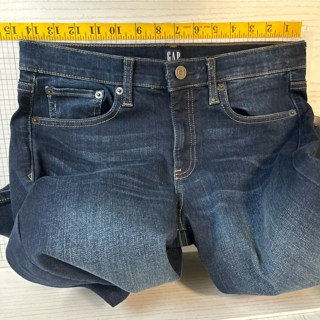 GAP Pants Women Size 28 Reg Blue Indigo Denim Jeans Straight Quiet Luxury Classy - Image 5