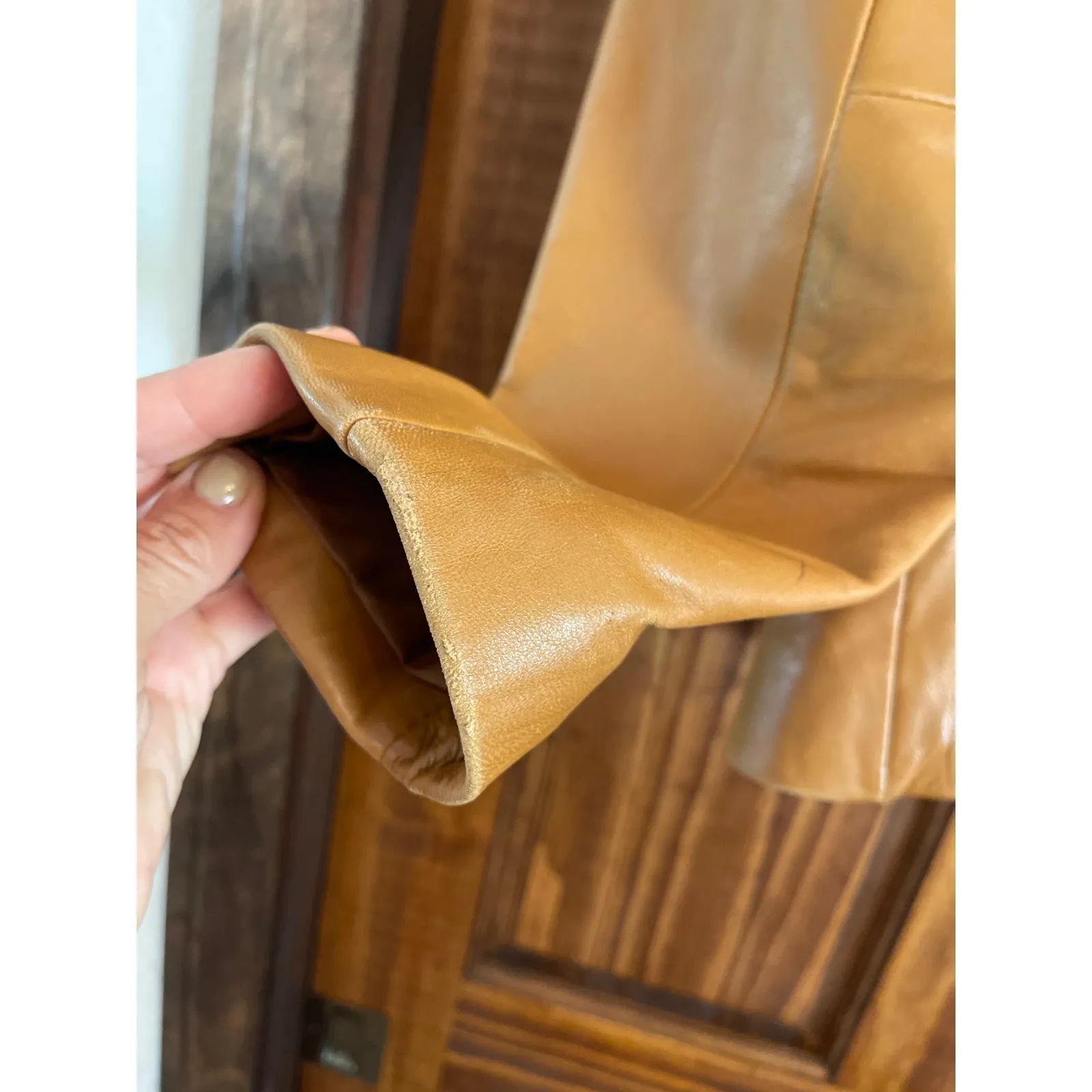 Michael Kors zip front lambskin, leather jacket, medium - Image 9