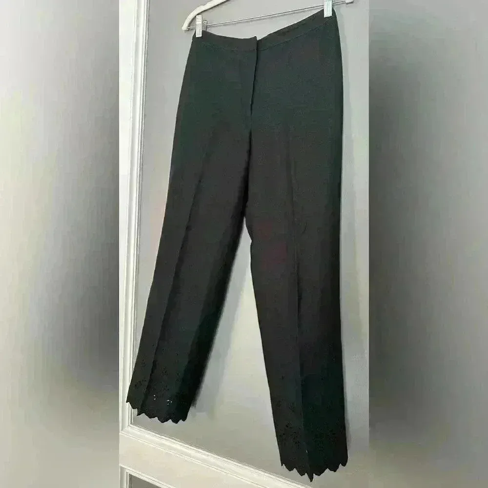 Ann Taylor Loft Linen Blend Black Women's Pants (369) - Image 3