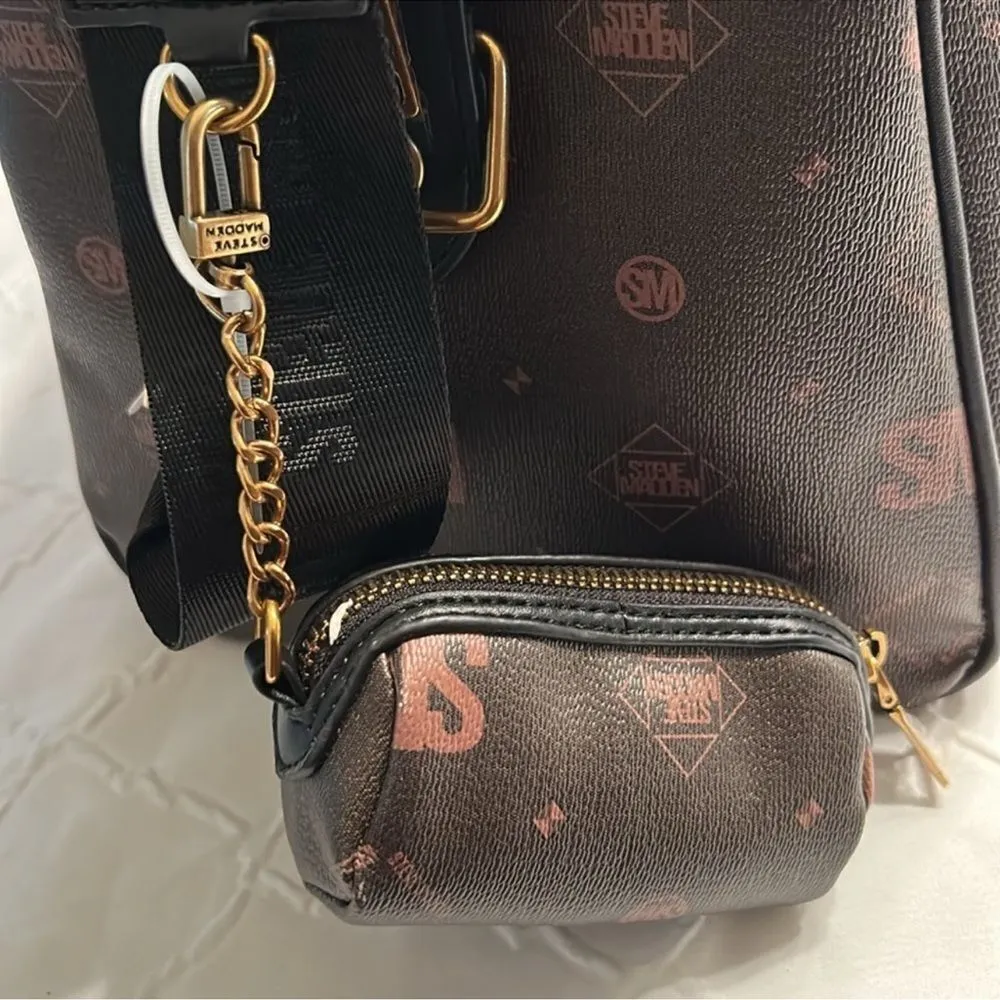 Steve Madden Unisex Brown/Black Duffle Weekender
Bag(NWT) - Image 7