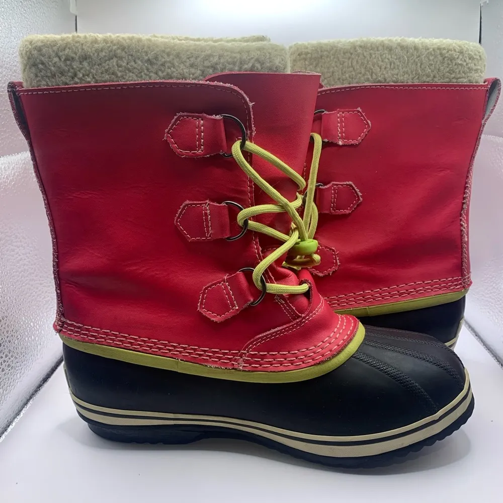 SOREL Yoot Pac Pink Winter Snow Boot Faux Fur NY1443-600 Womens Size US7 - Image 5