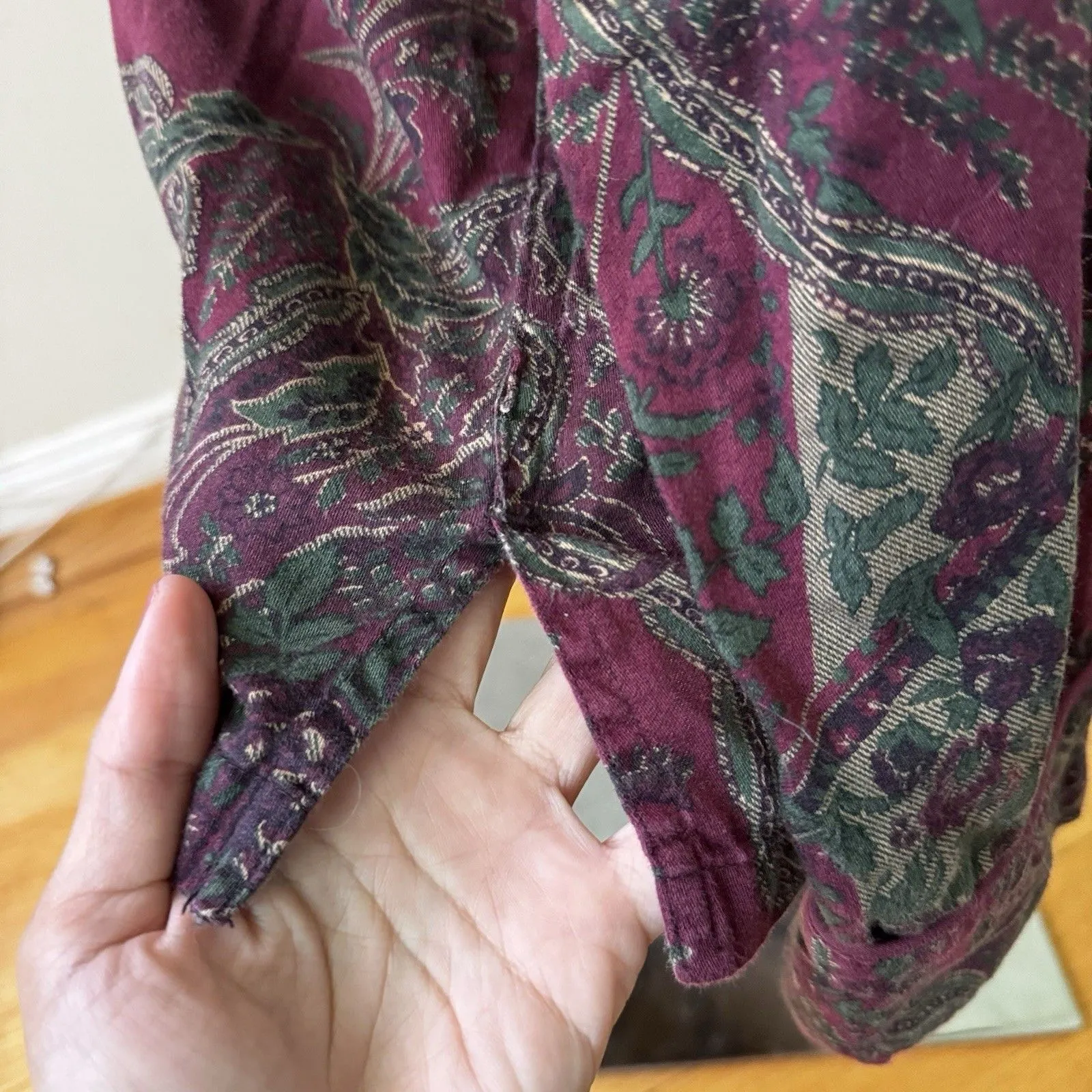 Lauren Ralph Lauren LRL Women's Button Down Sleepwear Top Paisley Purple M - Image 16