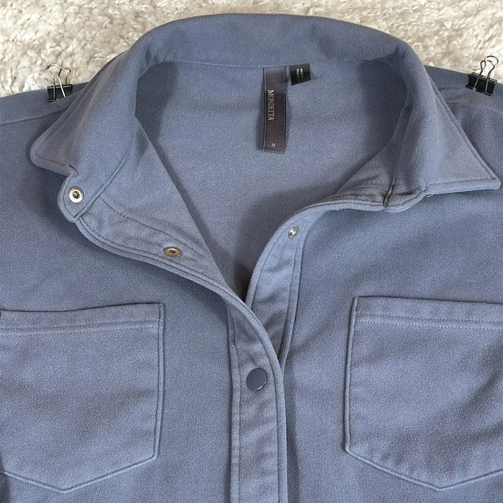 Mondetta Women's Long Sleeve, Snap Front, Fleece Shirt, Size Medium - Image 2