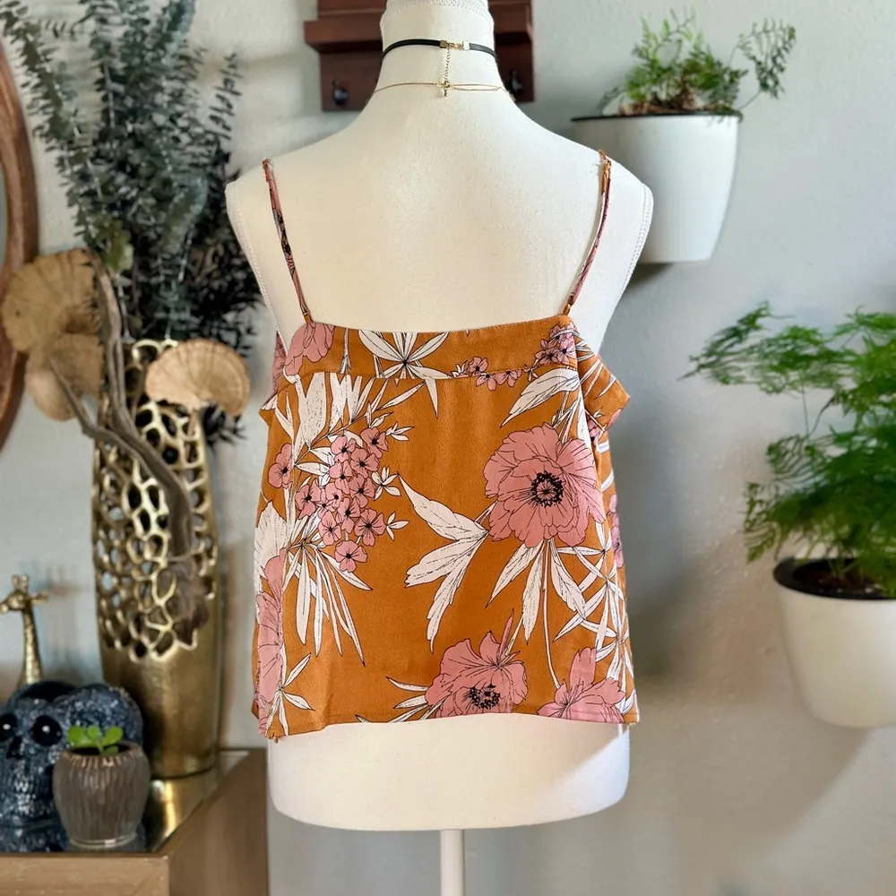 Express Mustard Floral Cami Top - Size Large - Image 4