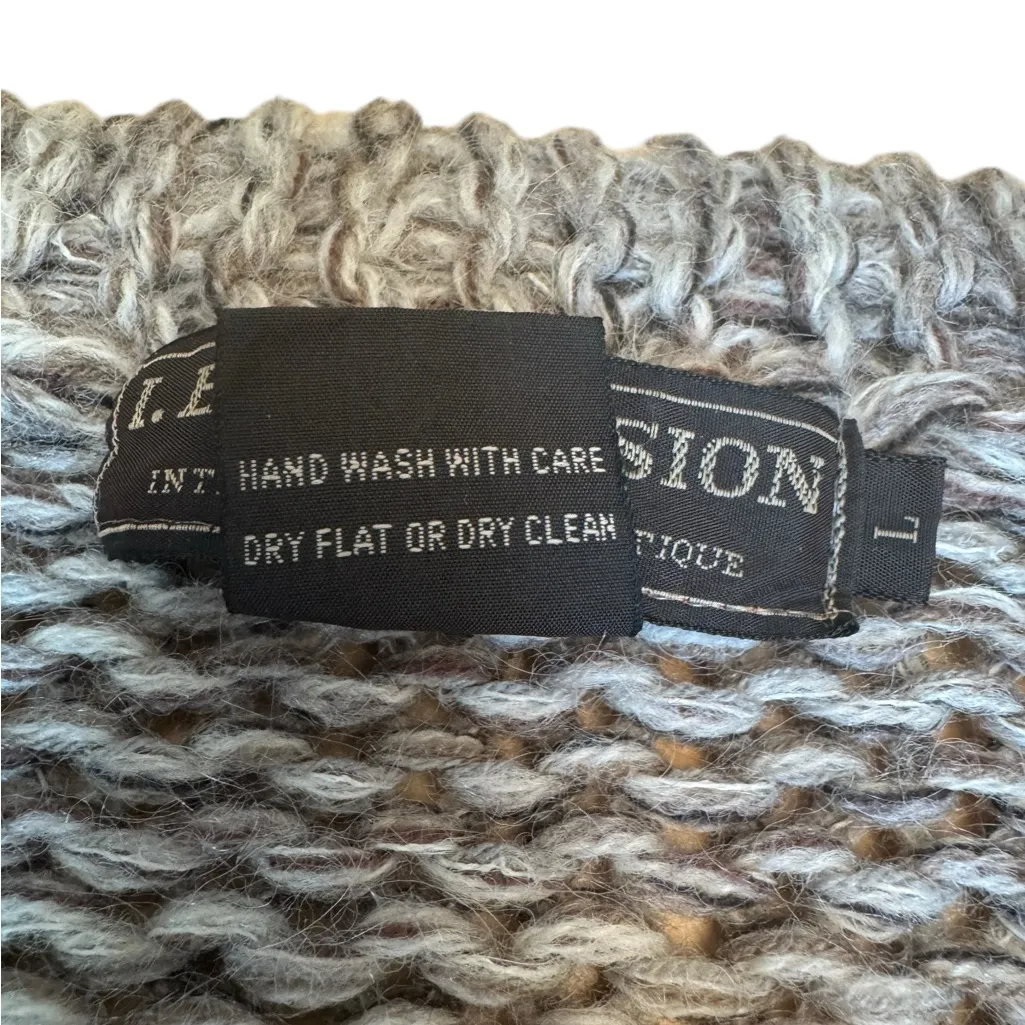 I.B. Diffusion Mohair Blend Cardigan L Oversized Gray Open Front Vintage Pockets Size L - Image 6