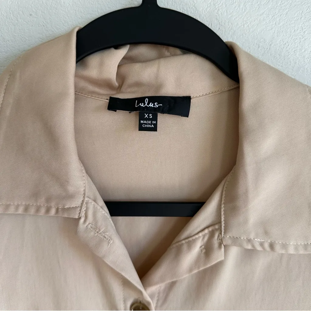Lulus Eldora Beige Cropped Utility Jacket Size XS - Image 7