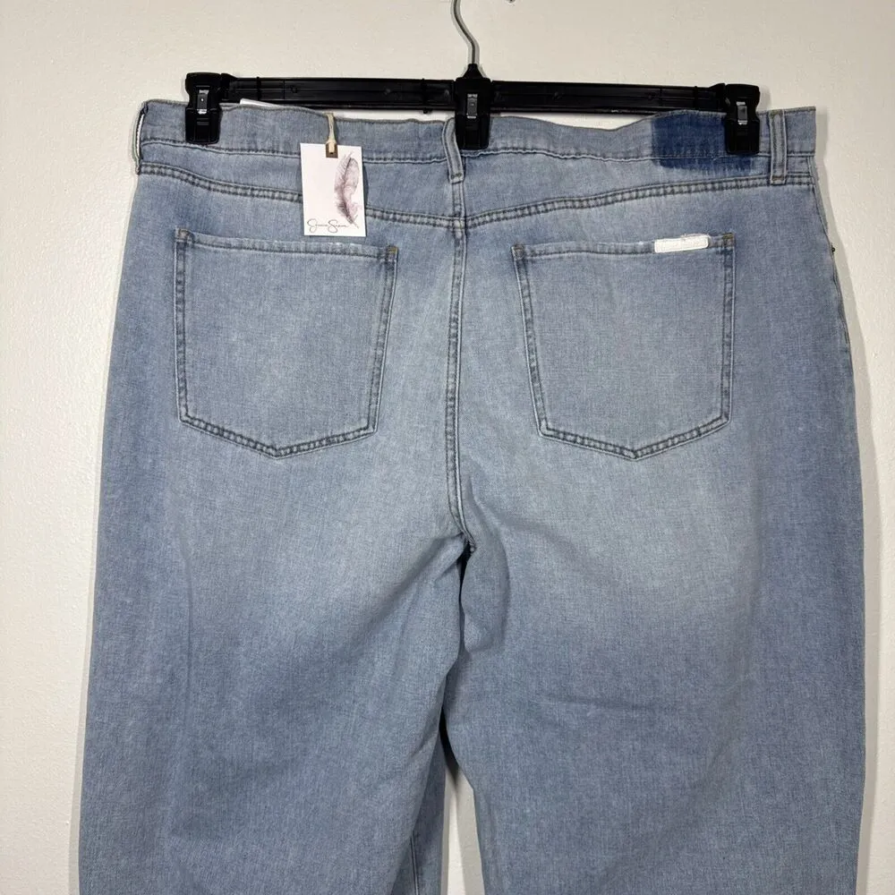 Jessica Simpson Boyfriend Jean Wide Leg Distressed Size 22W NWT Dearest Blue NWT - Image 7