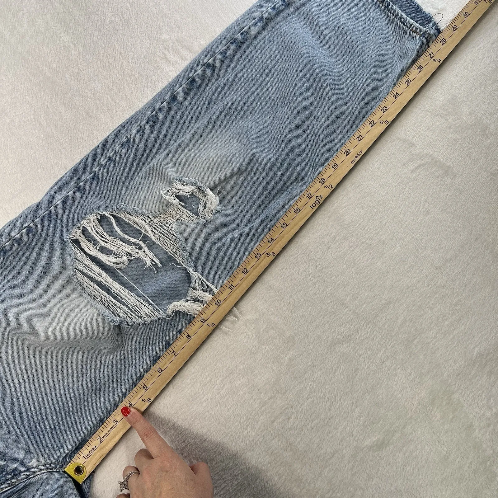 Levi's Sz 25 Premium Baggy Dad Jeans Slouchy Women’s Distressed Holes Grunge - Image 15