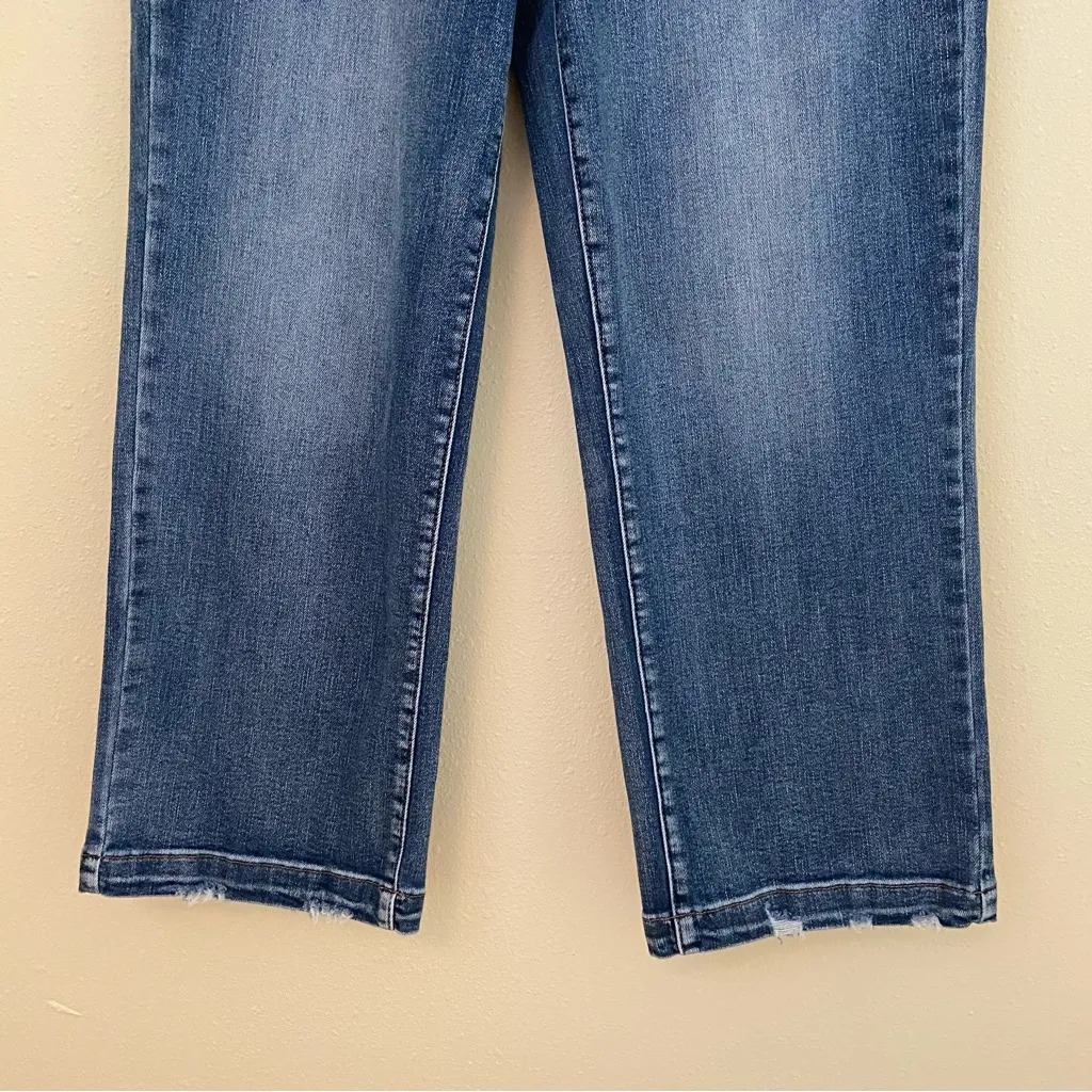 Judy Blue High Rise Vintage Wash Cropped Wide Leg Jeans - Image 5