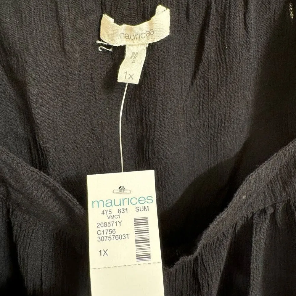 Maurice’s Black White Crochet Trim Swing Tank Top 1X NWT - Image 4