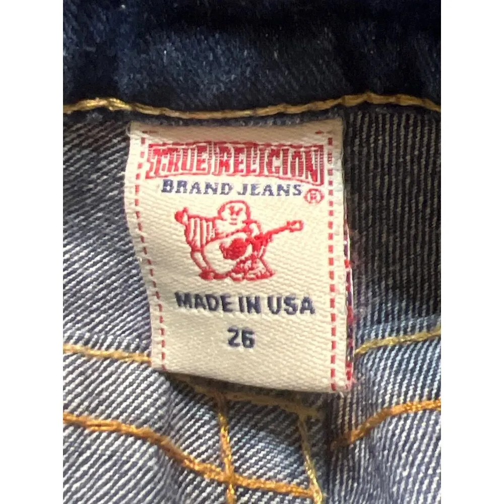 True Religion Womens Skinny Jeans Size 26 Dark Wash Cotton Spandex Flap Pockets - Image 5